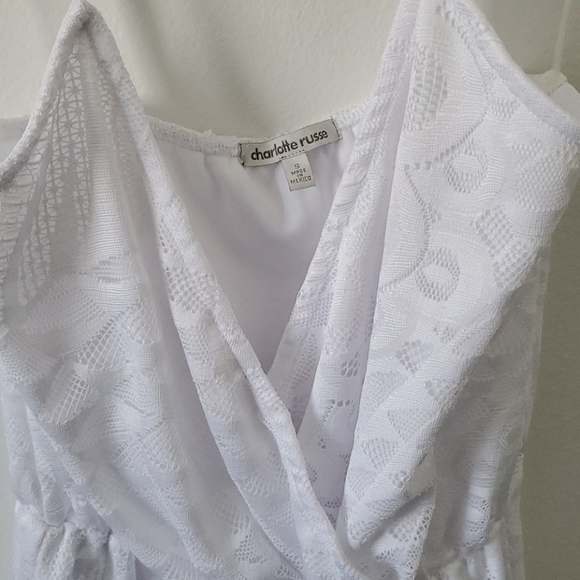 Lacy White Romper Charlotte Russe - Picture 3 of 5